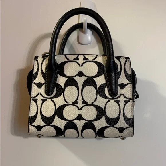 Coach ๐ฒ Andrea Mini Carryall in Monogram Black and Cream Leather - Picture 3 of 13